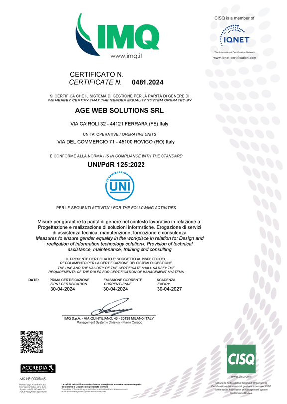 Certificato UNI PdR125-2022